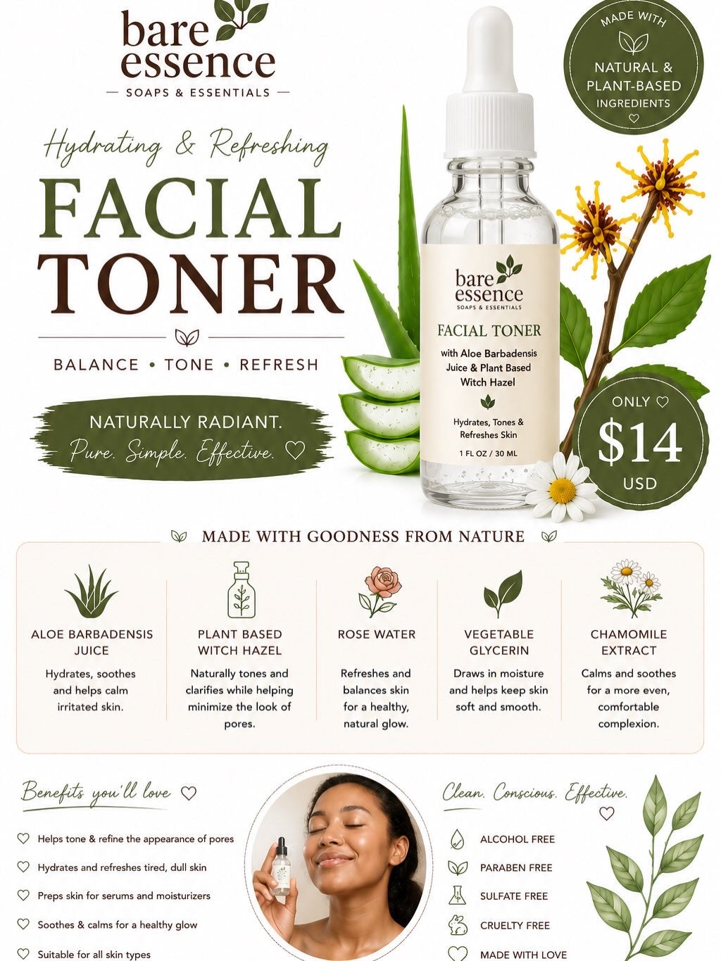 Women's Rose Water Toner